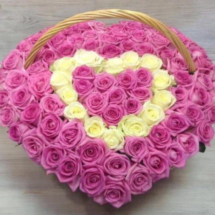 Корзина Роз «Ритм сердца»